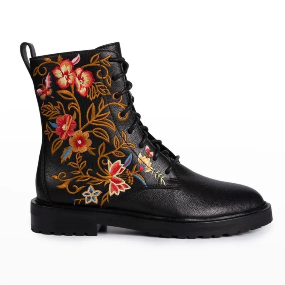 Johnny Was Taline Embroidered Bootie in Black